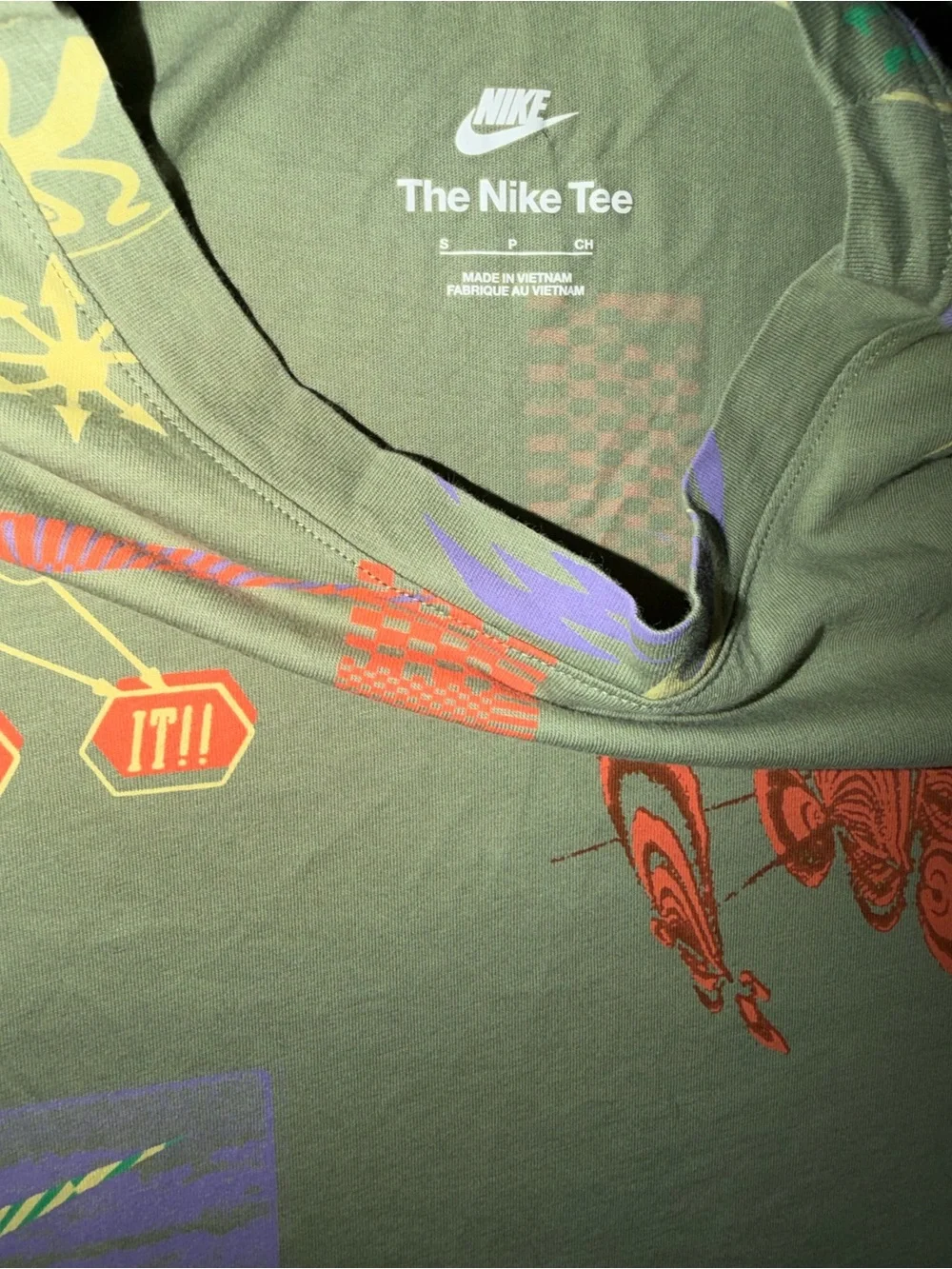 The Nike Tee Just Do It NSW Festival AOP Mens T-Shirt Men’s Small Olive Green